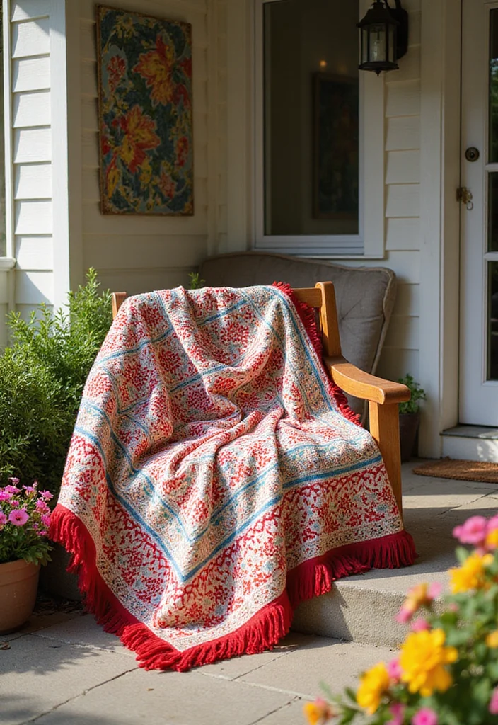 Crochet Afghan Patterns Free: Cozy Designs with 20 Warm Visual Inspirations to Spark Ideas - 10. Fringe Afghan