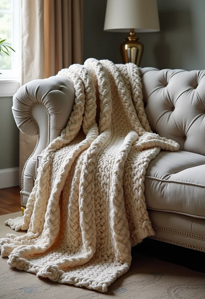 Crochet Afghan Patterns Free: Cozy Designs with 20 Warm Visual Inspirations to Spark Ideas - 19. Twisted Cable Afghan