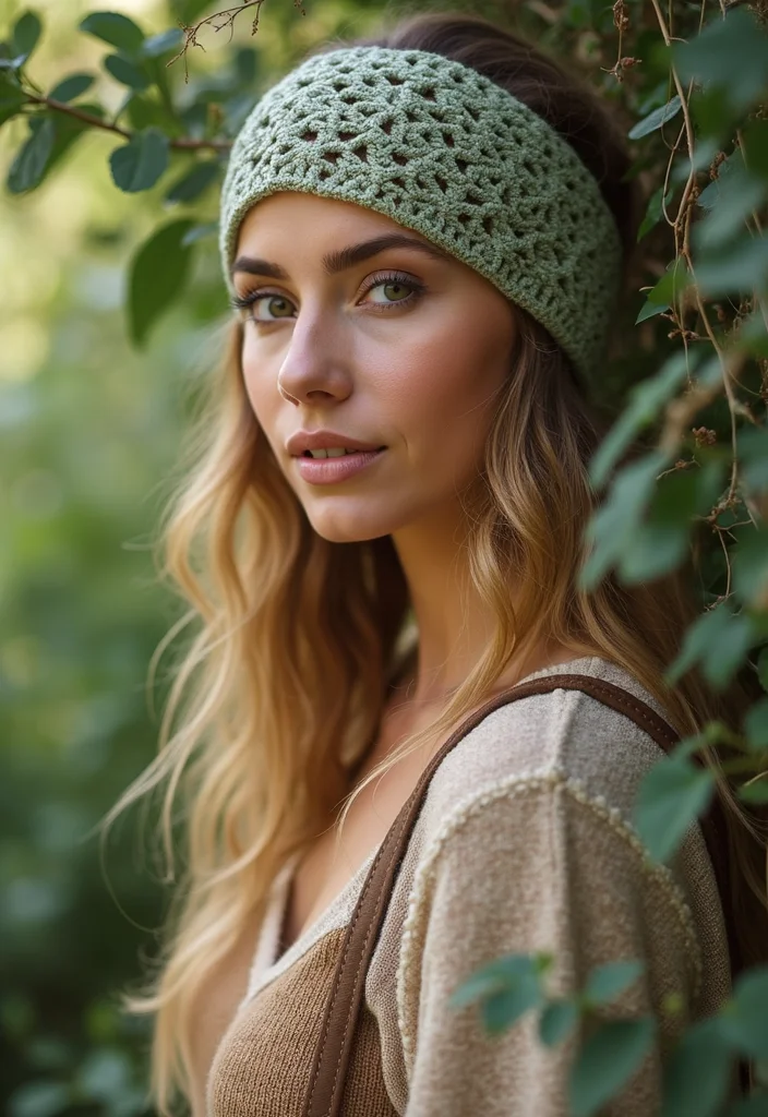 Crochet Bandana Pattern Free: Trendy Accessory Guide with 19 Youthful Visual Inspirations - 19. Eco-Friendly Bandana