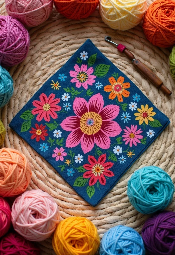 Crochet Bandana Pattern Free: Trendy Accessory Guide with 19 Youthful Visual Inspirations - 3. Floral Motif Bandana