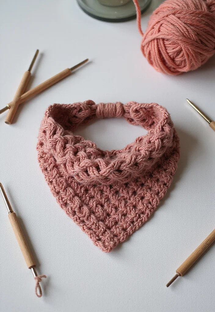 Crochet Bandana Pattern Free: Trendy Accessory Guide with 19 Youthful Visual Inspirations - 8. Textured Braid Bandana