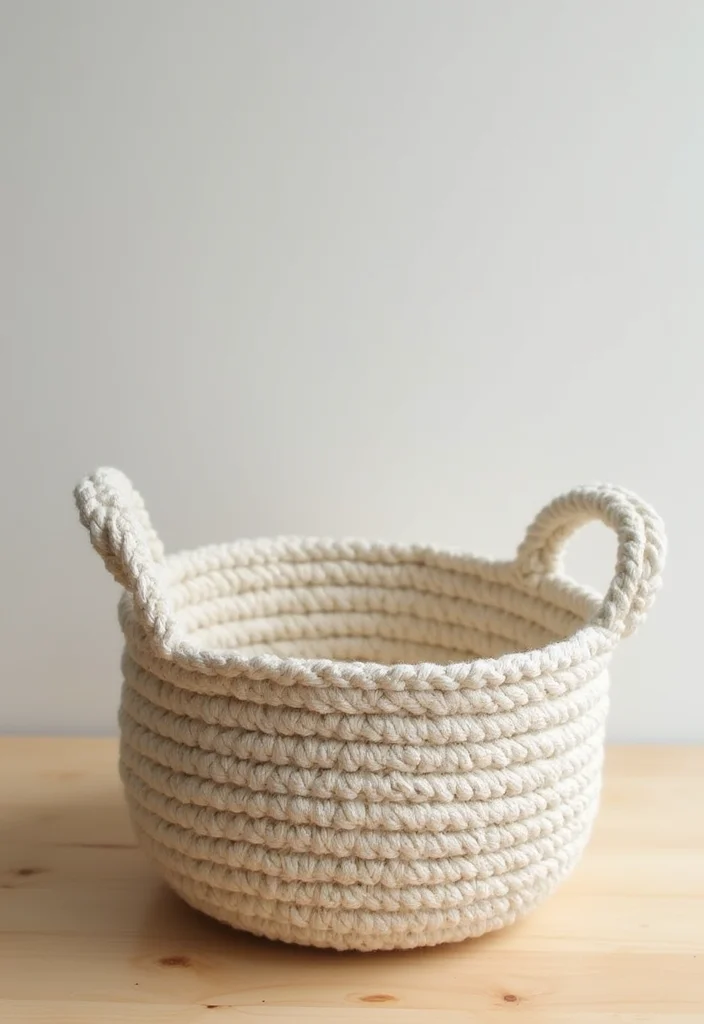 Crochet Basket Pattern Free: Storage & Home Décor Guide with 18 Minimal Visual Inspirations - 1. Simple Round Crochet Basket