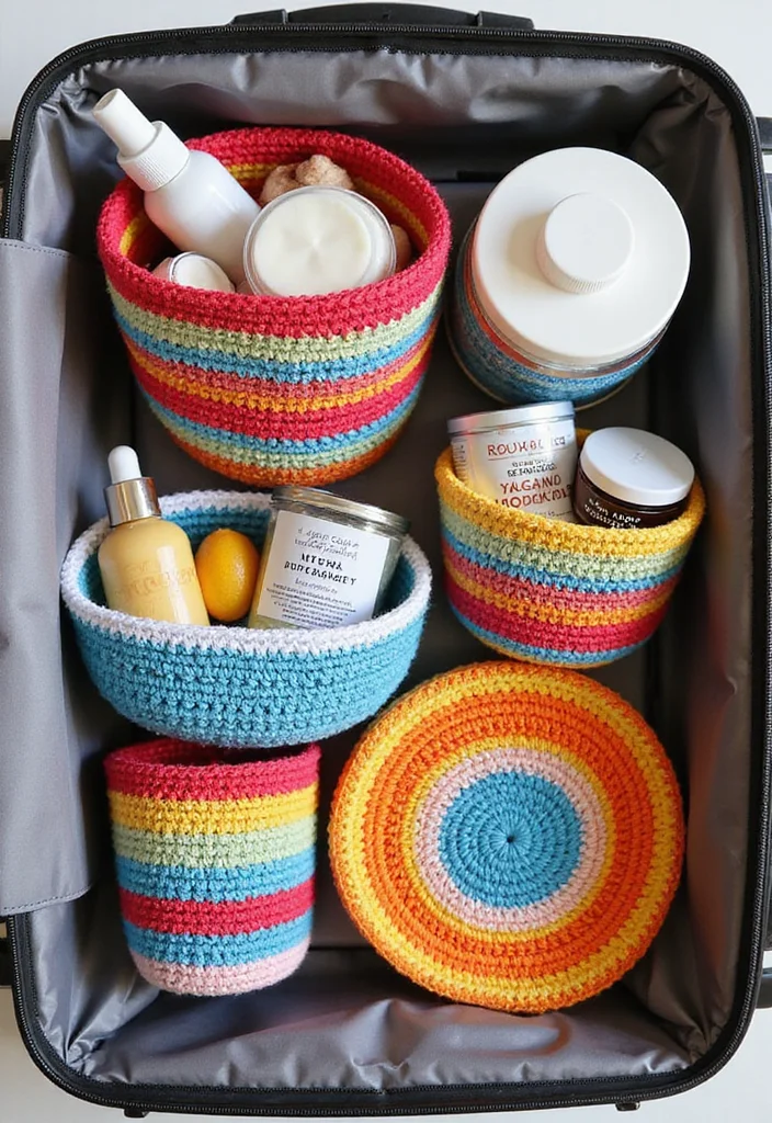 Crochet Basket Pattern Free: Storage & Home Décor Guide with 18 Minimal Visual Inspirations - 11. Travel-Friendly Crochet Baskets