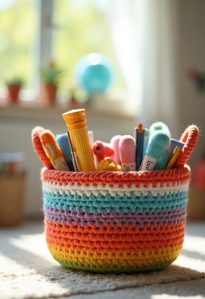 Crochet Basket Pattern Free: Storage & Home Décor Guide with 18 Minimal Visual Inspirations - 14. Kid-Friendly Storage Baskets