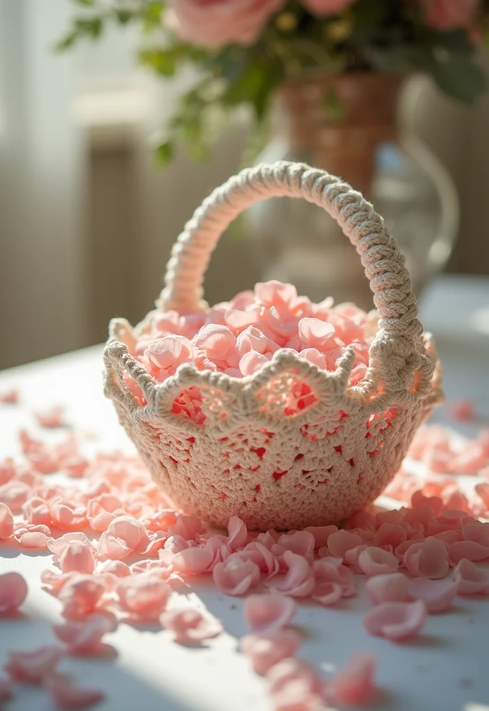 Crochet Basket Pattern Free: Storage & Home Décor Guide with 18 Minimal Visual Inspirations - 15. Elegant Wedding Décor Baskets