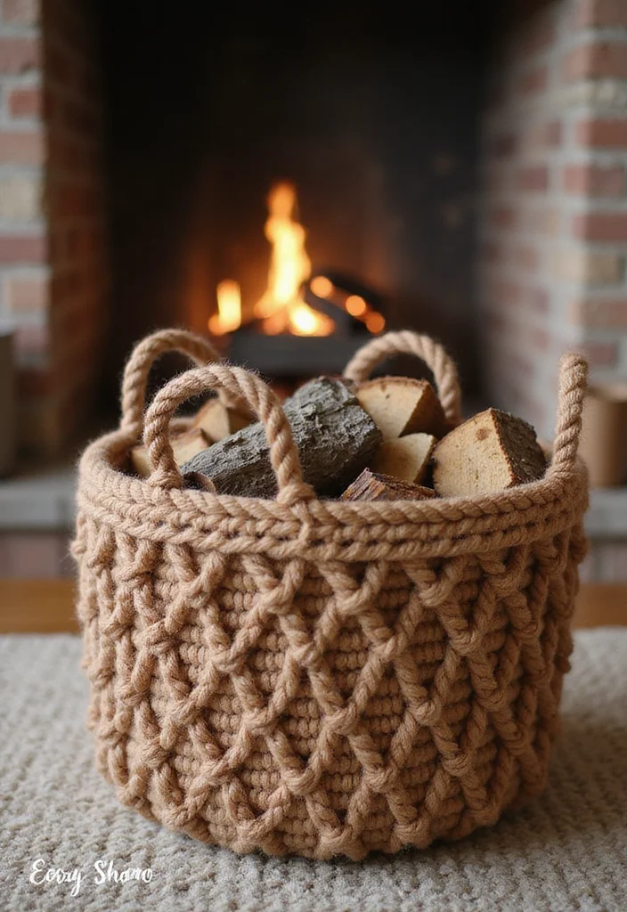 Crochet Basket Pattern Free: Storage & Home Décor Guide with 18 Minimal Visual Inspirations - 3. Rustic Farmhouse Basket