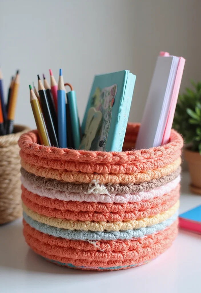 Crochet Basket Pattern Free: Storage & Home Décor Guide with 18 Minimal Visual Inspirations - 6. Multi-Purpose Organizer Basket
