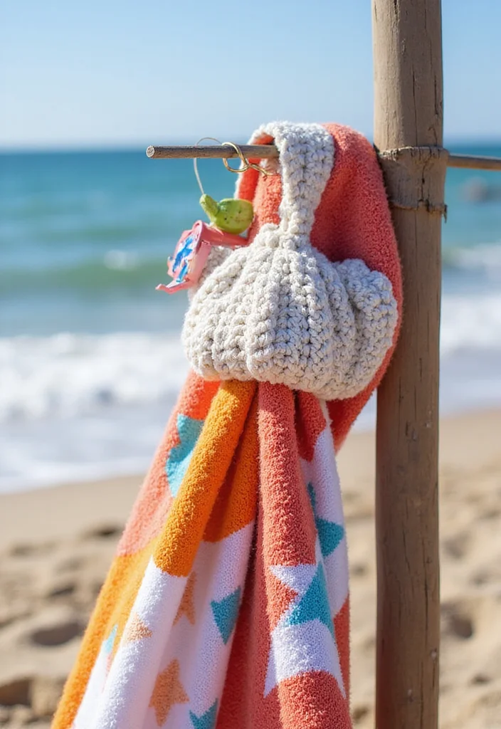 Crochet Beach Cover Up Guide with 18 Breezy Visual Inspirations - 14. Crochet Beach Towel Holder