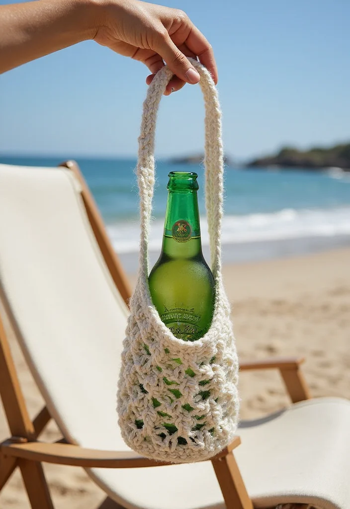 Crochet Beach Cover Up Guide with 18 Breezy Visual Inspirations - 17. Crochet Bottle Holder
