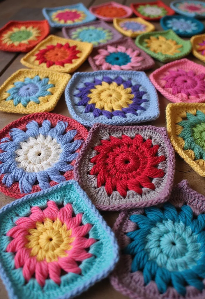 Crochet Blanket Patterns Free: Cozy Home Project Guide with 19 Warm Visual Inspirations - 1. Granny Square Delight