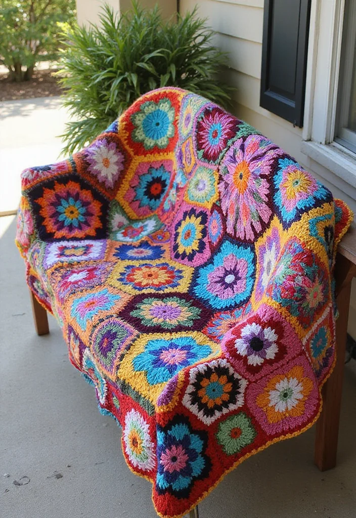 Crochet Blanket Patterns Free: Cozy Home Project Guide with 19 Warm Visual Inspirations - 10. Mosaic Magic