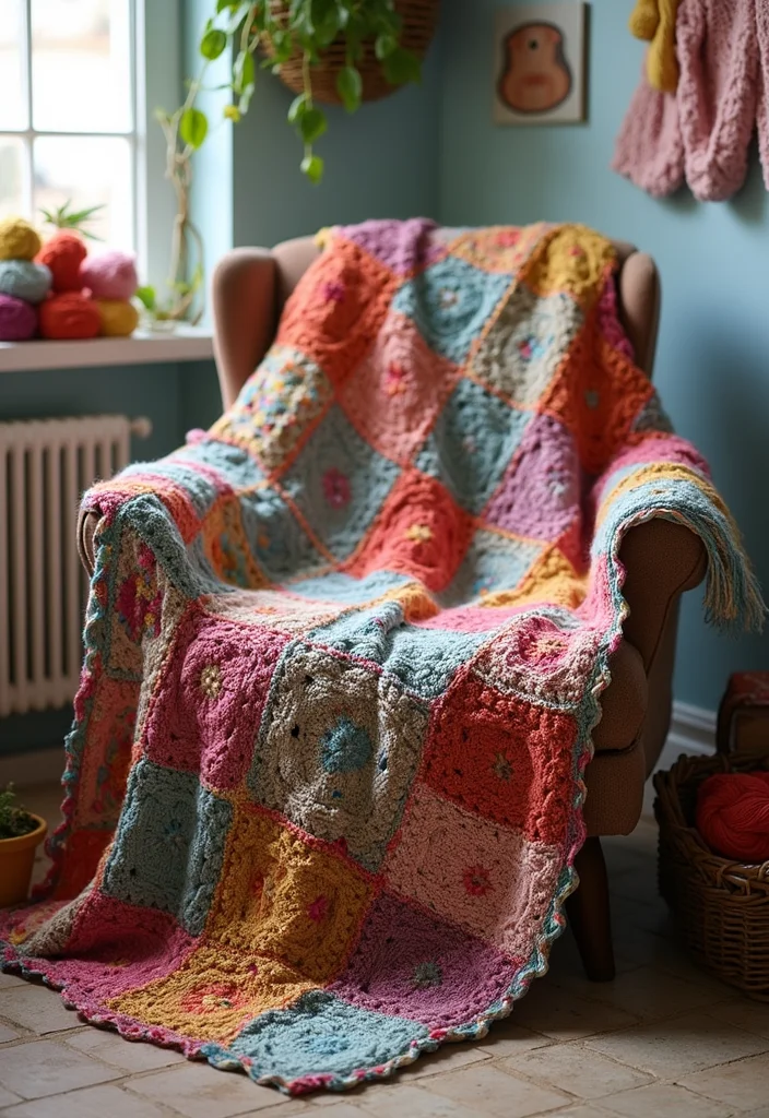 Crochet Blanket Patterns Free: Cozy Home Project Guide with 19 Warm Visual Inspirations - 14. Patchwork Perfection
