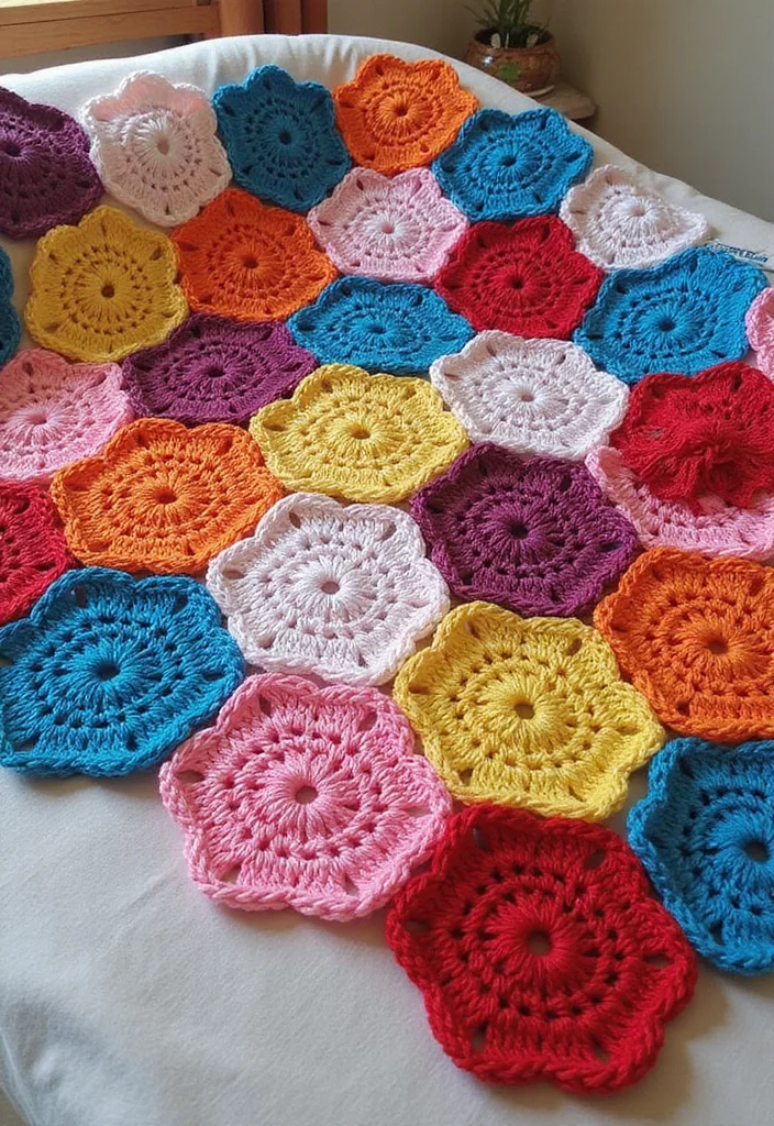 Crochet Blanket Patterns Free: Cozy Home Project Guide with 19 Warm Visual Inspirations - 4. Hexagon Havens