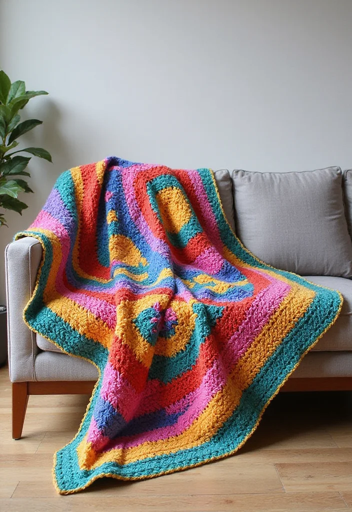 Crochet Blanket Patterns Free: Cozy Home Project Guide with 19 Warm Visual Inspirations - 7. Color Block Beauty