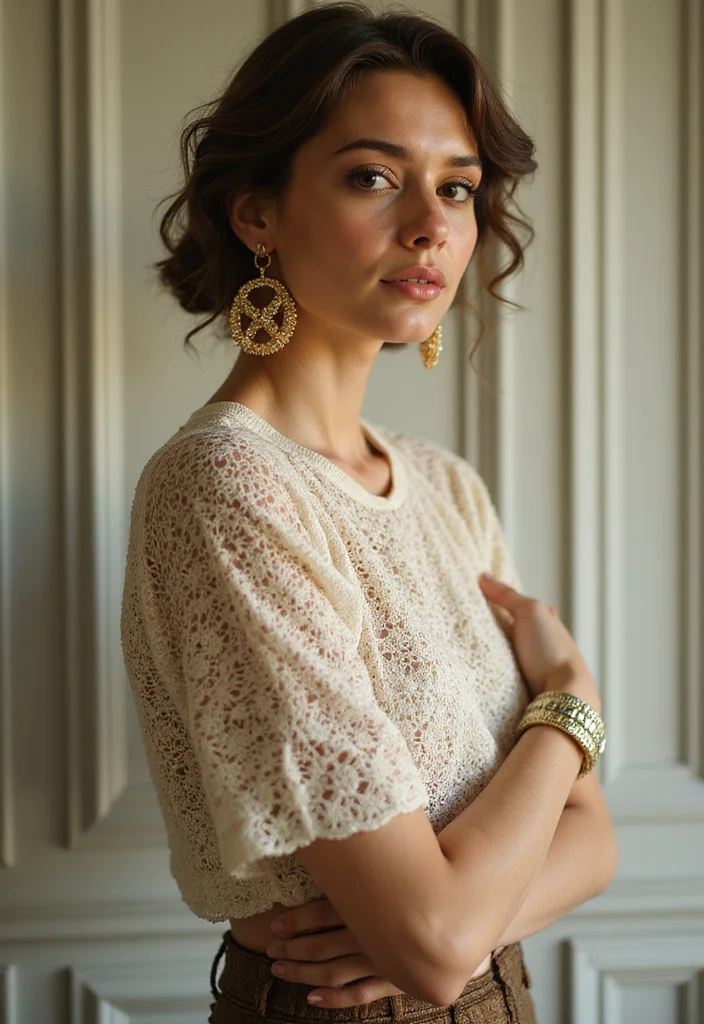 Crochet Blouse Free Pattern: Stylish Top Guide with 19 Modern Visual Inspirations - 14. Vintage Inspired Looks