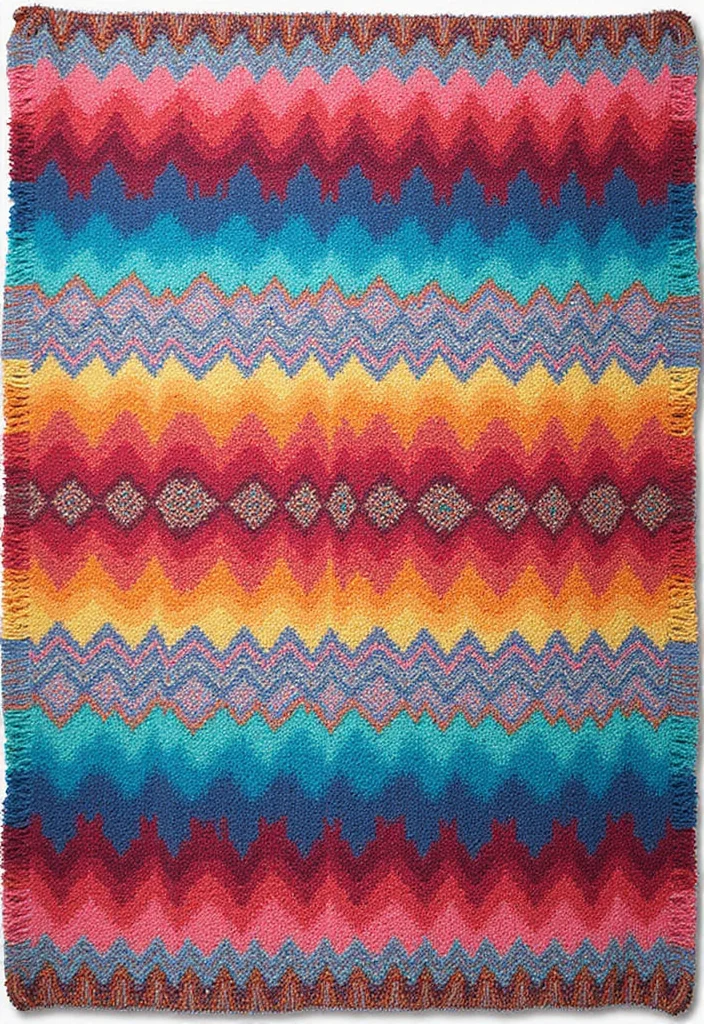 Crochet Borders for Blankets Guide with 18 Elegant Visual Inspirations - 15. Chevron Border