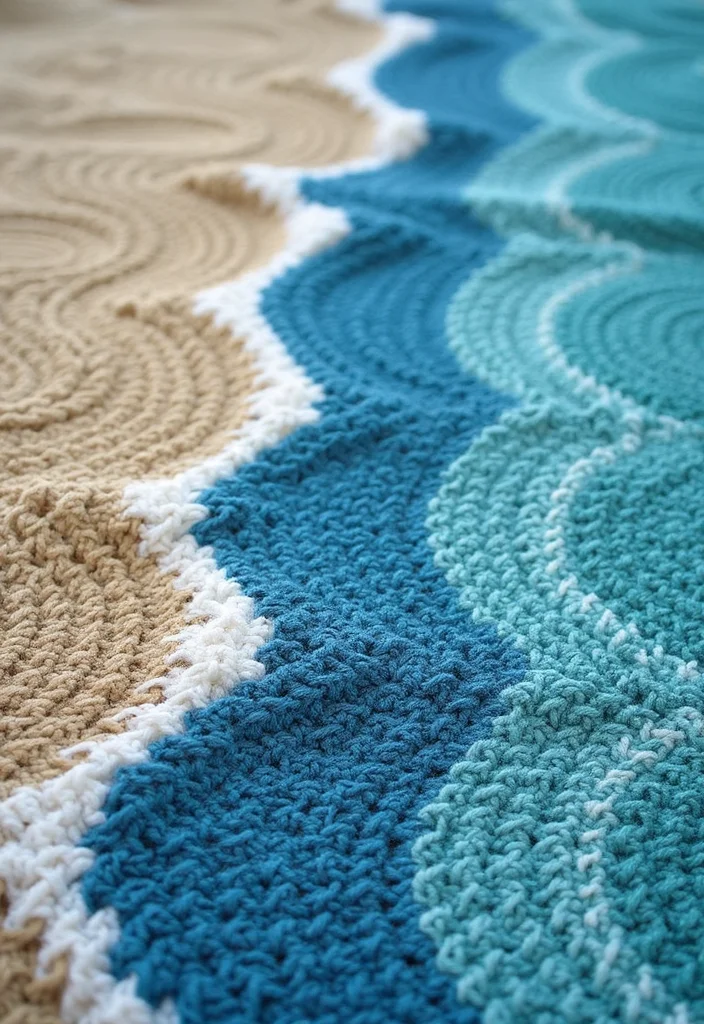 Crochet Borders for Blankets Guide with 18 Elegant Visual Inspirations - 6. Wave Edge