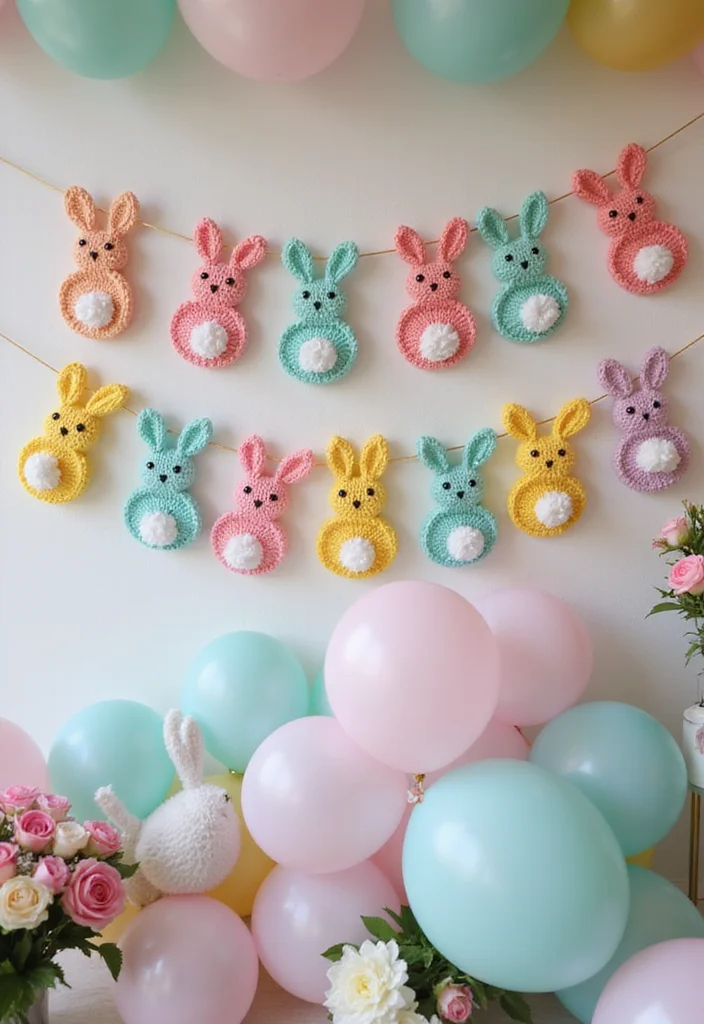 Crochet Bunny Pattern Free: Cute Amigurumi Guide with 18 Soft Visual Inspirations - 10. Bunny Banners for Parties