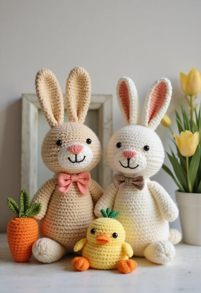 Crochet Bunny Pattern Free: Cute Amigurumi Guide with 18 Soft Visual Inspirations - 12. Themed Bunny Sets