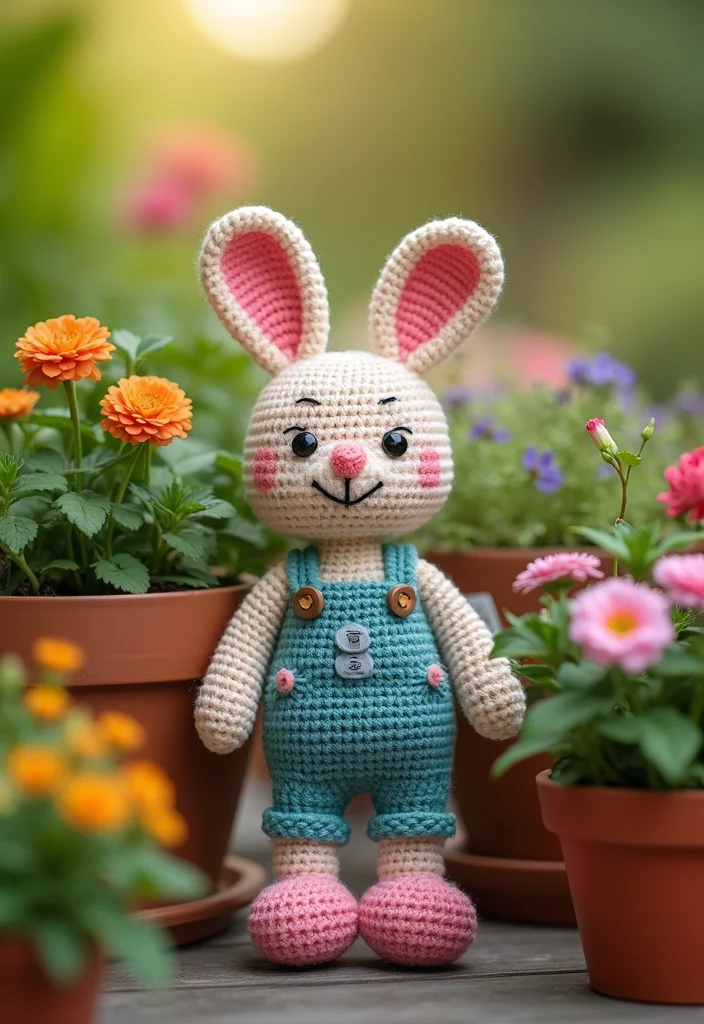 Crochet Bunny Pattern Free: Cute Amigurumi Guide with 18 Soft Visual Inspirations - 3. The Garden Bunny