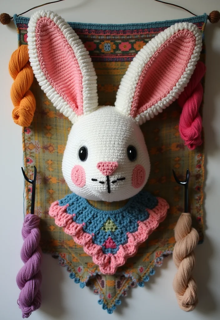 Crochet Bunny Pattern Free: Cute Amigurumi Guide with 18 Soft Visual Inspirations - 7. Bunny Wall Art