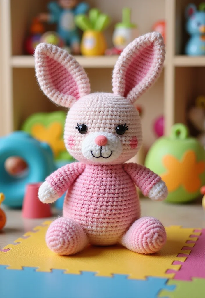 Crochet Bunny Pattern Free: Cute Amigurumi Guide with 18 Soft Visual Inspirations - 9. Interactive Bunny Toys