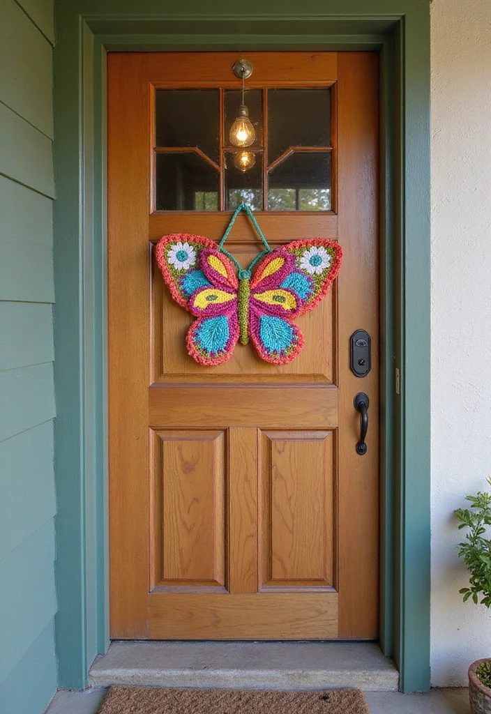 Crochet Butterfly Free Pattern: Delicate Design Guide with 17 Elegant Visual Inspirations - 12. Butterfly Door Hangers