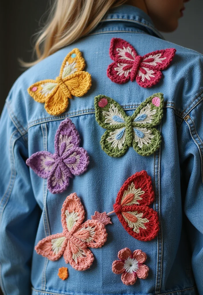 Crochet Butterfly Free Pattern: Delicate Design Guide with 17 Elegant Visual Inspirations - 13. Crochet Butterfly Patches