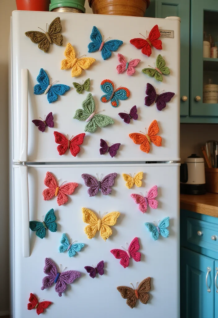 Crochet Butterfly Free Pattern: Delicate Design Guide with 17 Elegant Visual Inspirations - 7. Butterfly Magnets