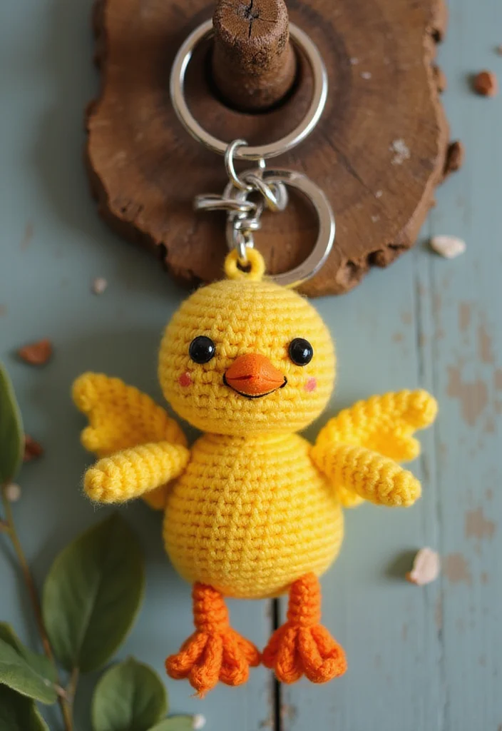 Crochet Chicken Pattern Free: Cute Farm Amigurumi Guide with 19 Fun Visual Inspirations - 2. Adorable Chick Keychain