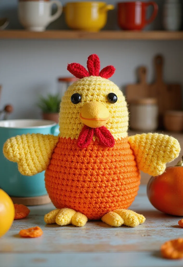 Crochet Chicken Pattern Free: Cute Farm Amigurumi Guide with 19 Fun Visual Inspirations - 9. Playful Chicken Potholder