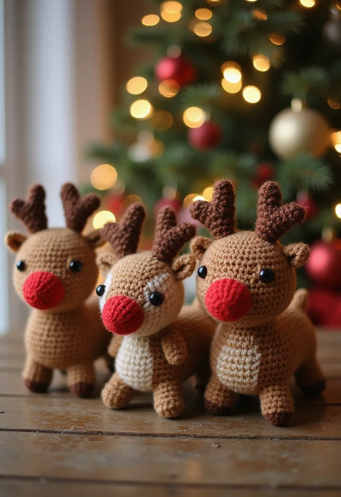 Crochet Christmas Ornaments Free: Holiday Décor Guide with 20 Festive Visual Inspirations - 10. Crochet Reindeer