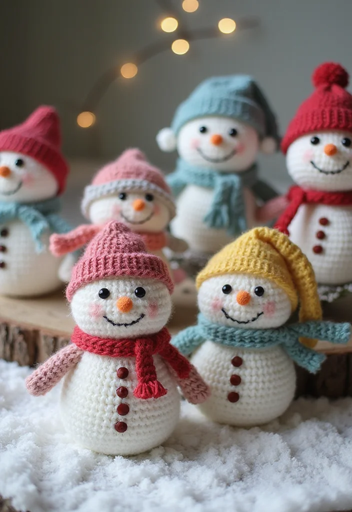 Crochet Christmas Ornaments Free: Holiday Décor Guide with 20 Festive Visual Inspirations - 12. Crochet Snowmen