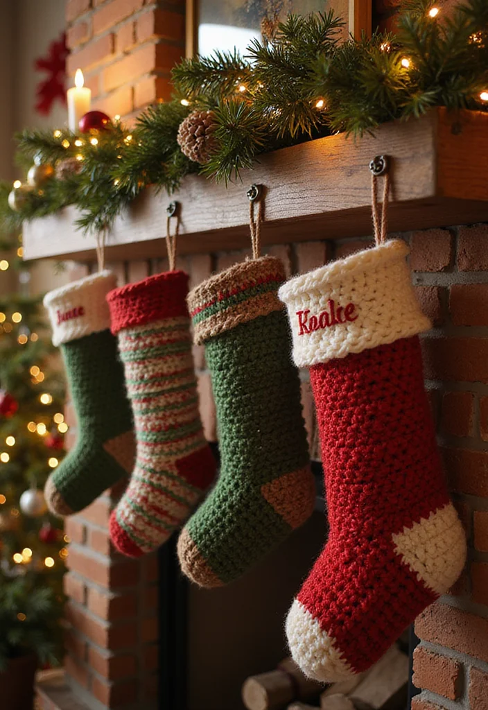 Crochet Christmas Ornaments Free: Holiday Décor Guide with 20 Festive Visual Inspirations - 17. Crochet Stockings