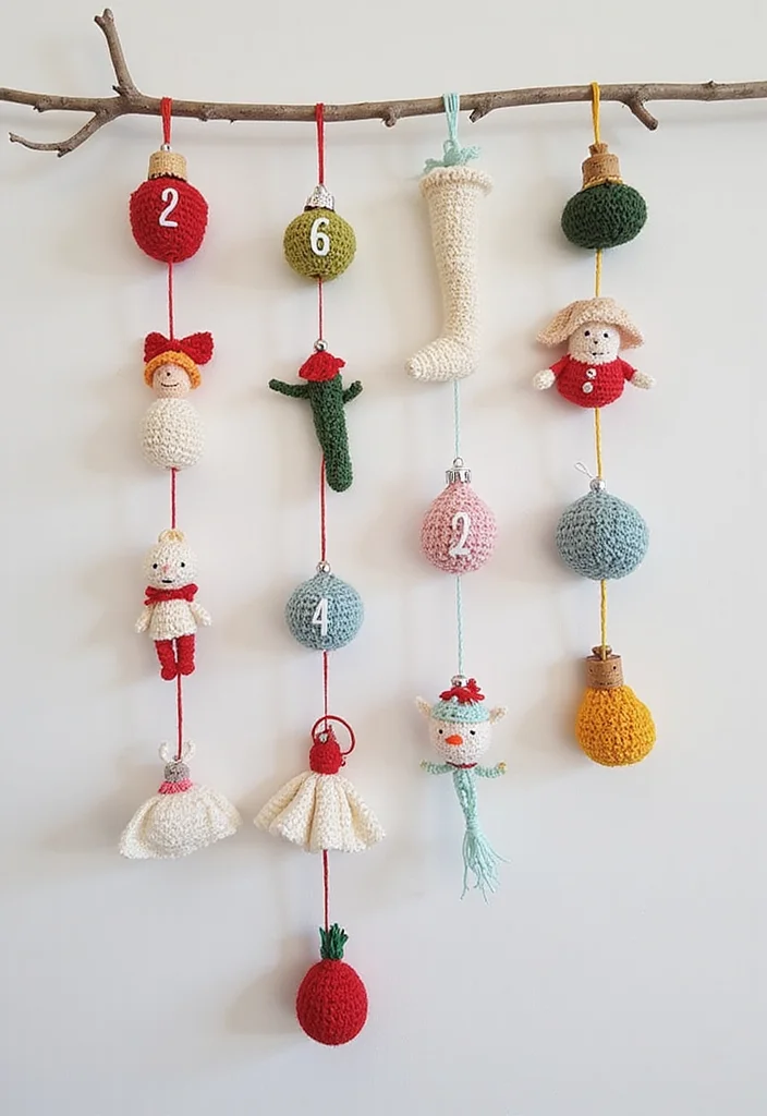 Crochet Christmas Ornaments Free: Holiday Décor Guide with 20 Festive Visual Inspirations - 19. Crochet Advent Calendar Ornaments