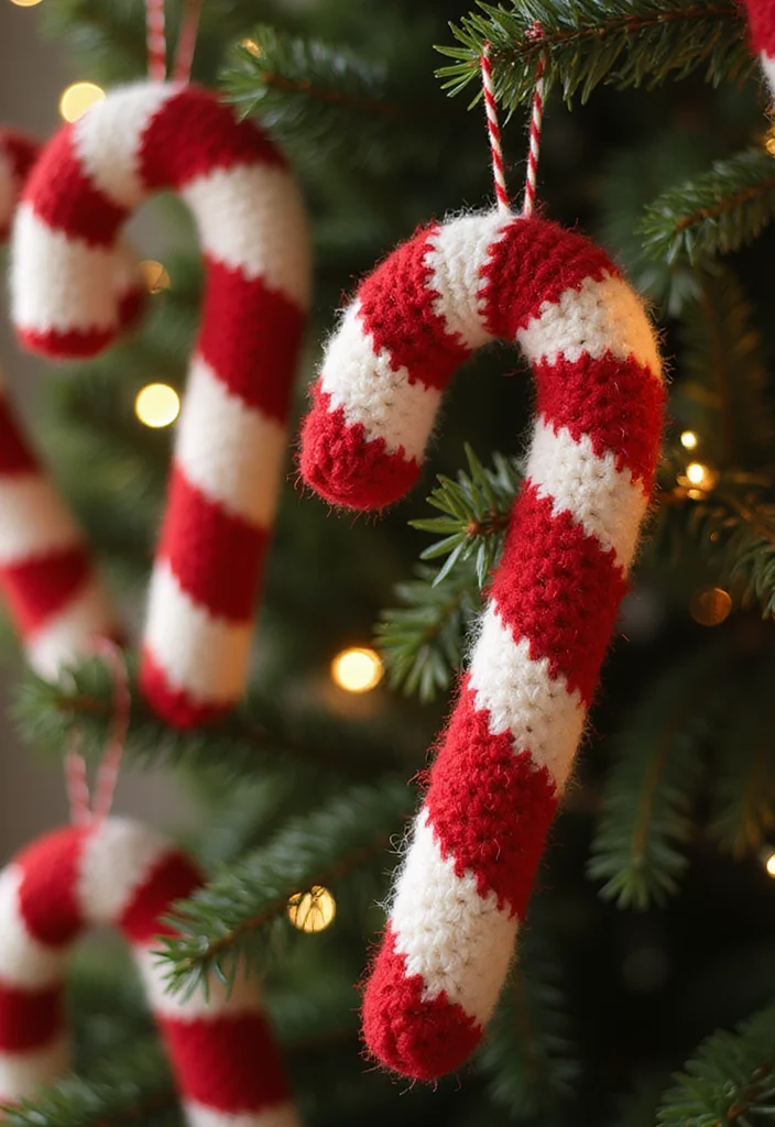 Crochet Christmas Ornaments Free: Holiday Décor Guide with 20 Festive Visual Inspirations - 4. Crochet Candy Canes