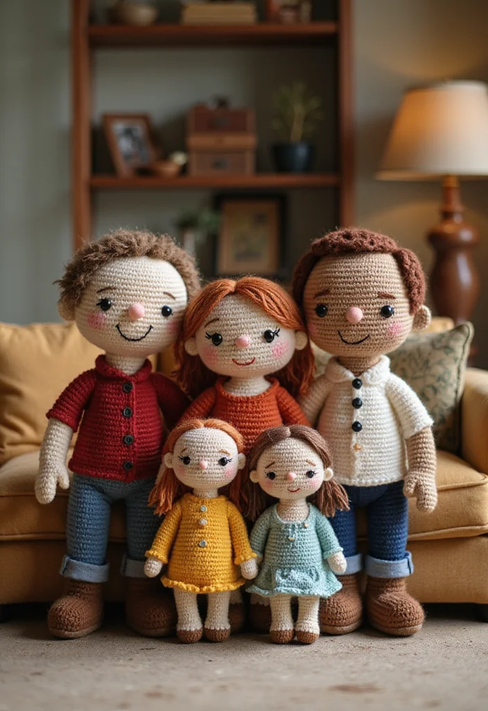 Crochet Dolls Free Patterns: Adorable Amigurumi Guide with 19 Cute Visual Inspirations - 11. Family-Themed Dolls