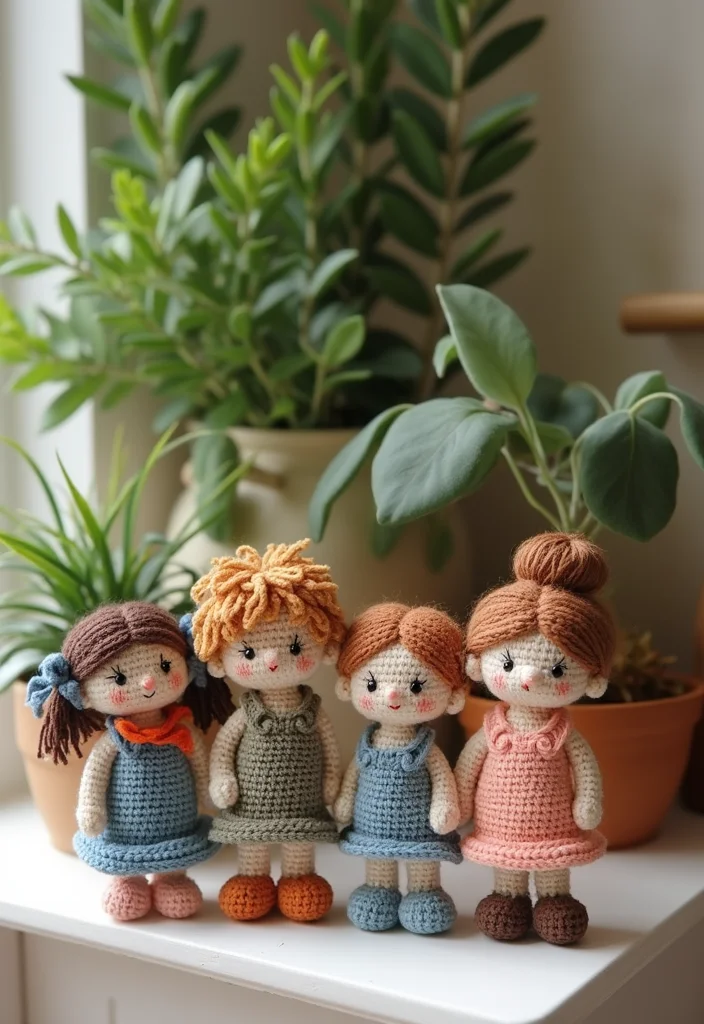 Crochet Dolls Free Patterns: Adorable Amigurumi Guide with 19 Cute Visual Inspirations - 12. Miniature Dolls for Decor