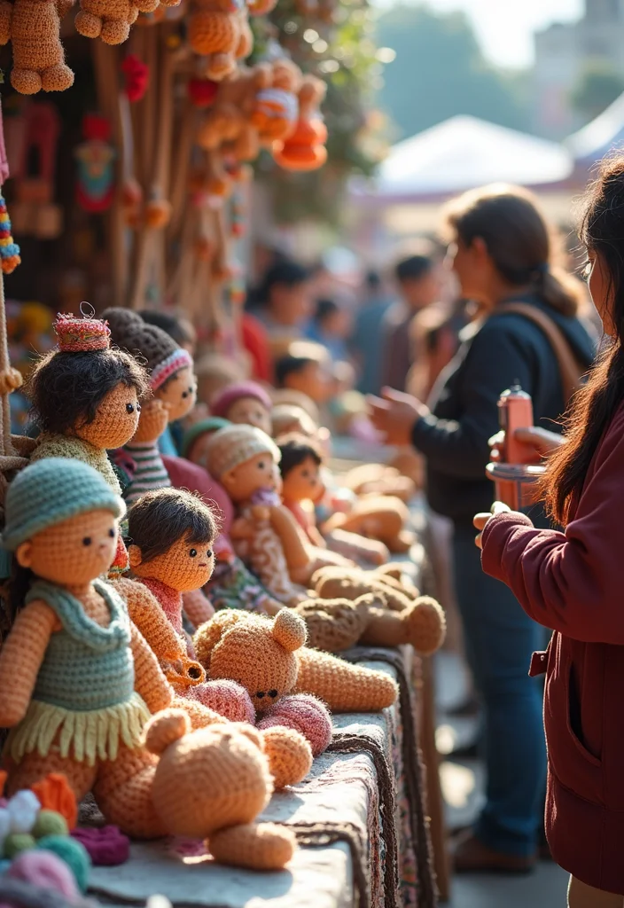 Crochet Dolls Free Patterns: Adorable Amigurumi Guide with 19 Cute Visual Inspirations - 17. Seasonal Craft Fairs and Markets