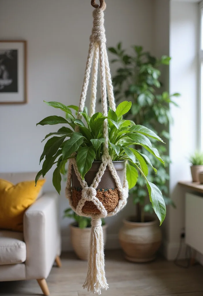 Crochet Gifts for Men: Practical Handmade Ideas with 17 Masculine Visual Inspirations - 6. Crochet Plant Hanger