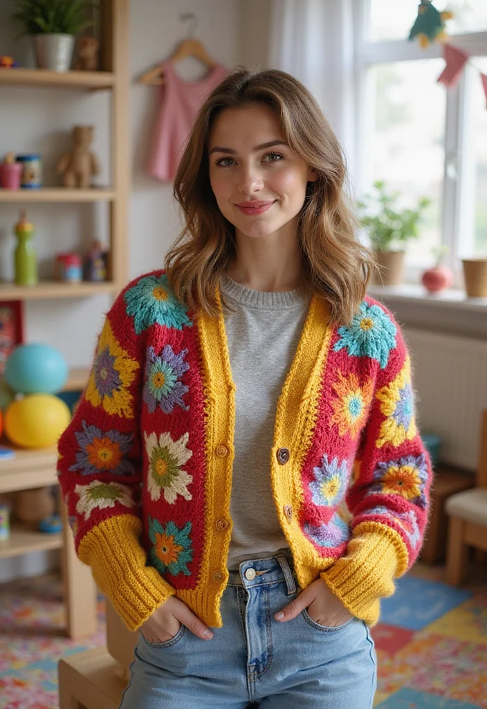 Crochet Granny Square Cardigan Guide with 20 Creative Visual Inspirations - 10. Kids' Playful Cardigans