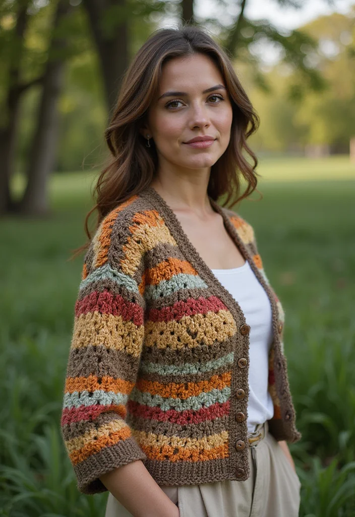 Crochet Granny Square Cardigan Guide with 20 Creative Visual Inspirations - 8. Eco-Friendly Choices