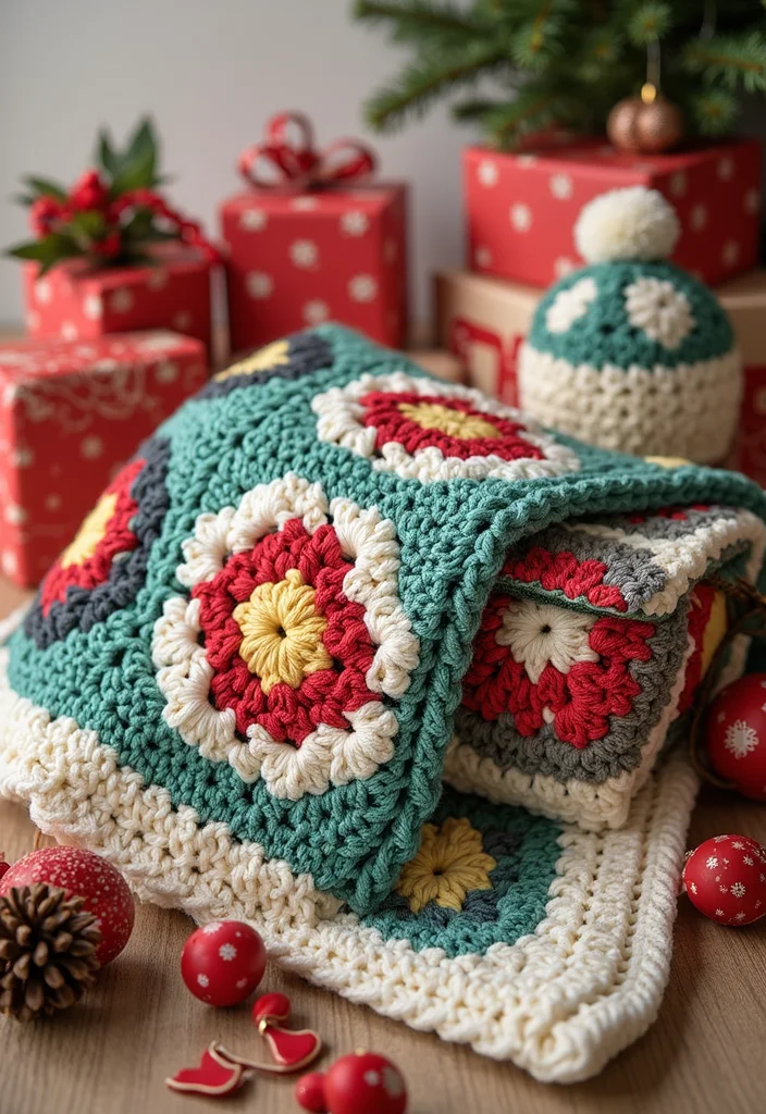 Crochet Granny Square Pattern: Classic Design Guide with 20 Timeless Visual Inspirations - 17. Granny Square Gift Ideas
