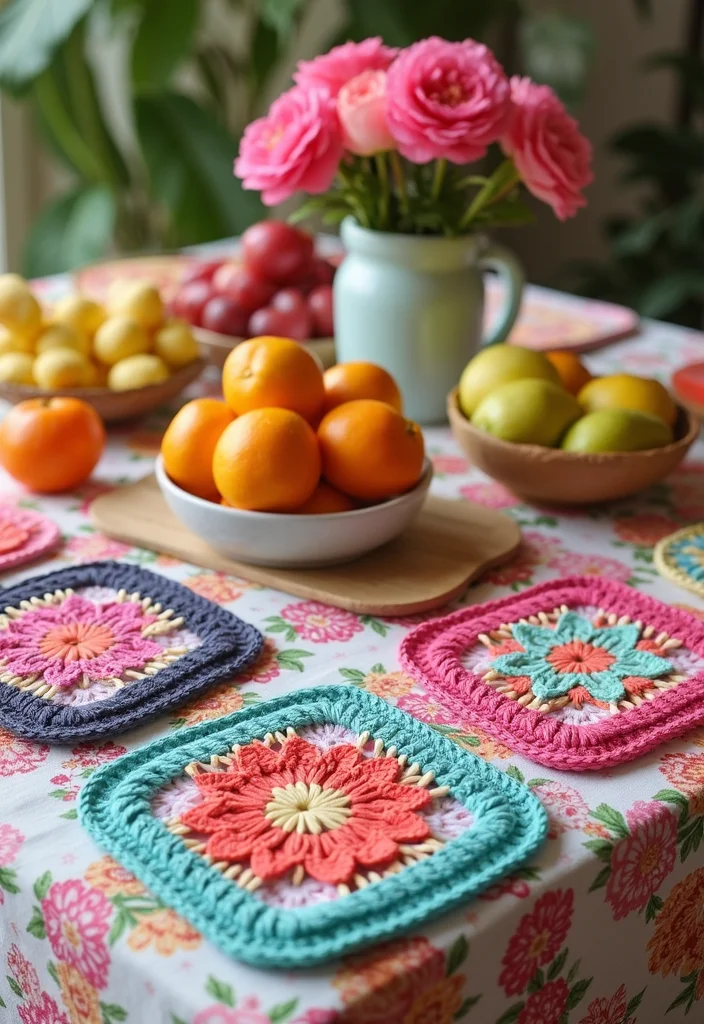 Crochet Granny Square Pattern: Classic Design Guide with 20 Timeless Visual Inspirations - 4. Floral Granny Square Patterns