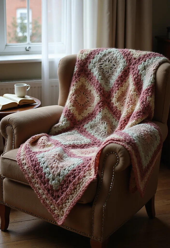 Crochet Granny Square Pattern: Classic Design Guide with 20 Timeless Visual Inspirations - 8. Granny Square Throws