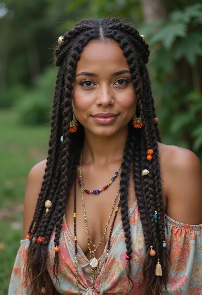 Crochet Hair Styles Freetress Guide: 20 Trendy Visual Inspirations - 1. Bohemian Braids