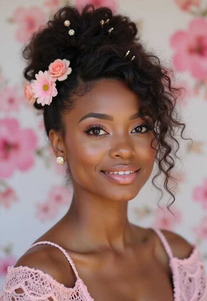 Crochet Hair Styles Freetress Guide: 20 Trendy Visual Inspirations - 3. Curly Crochet Updo