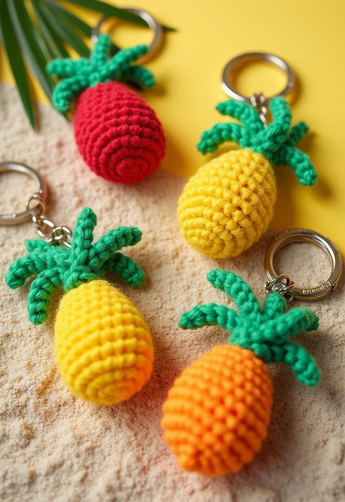 Crochet Keychain Pattern Free: Quick Mini Project Guide with 19 Fun Visual Inspirations - 10. Tropical Vibes