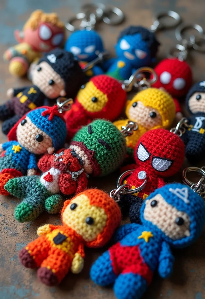Crochet Keychain Pattern Free: Quick Mini Project Guide with 19 Fun Visual Inspirations - 13. Superhero Themes