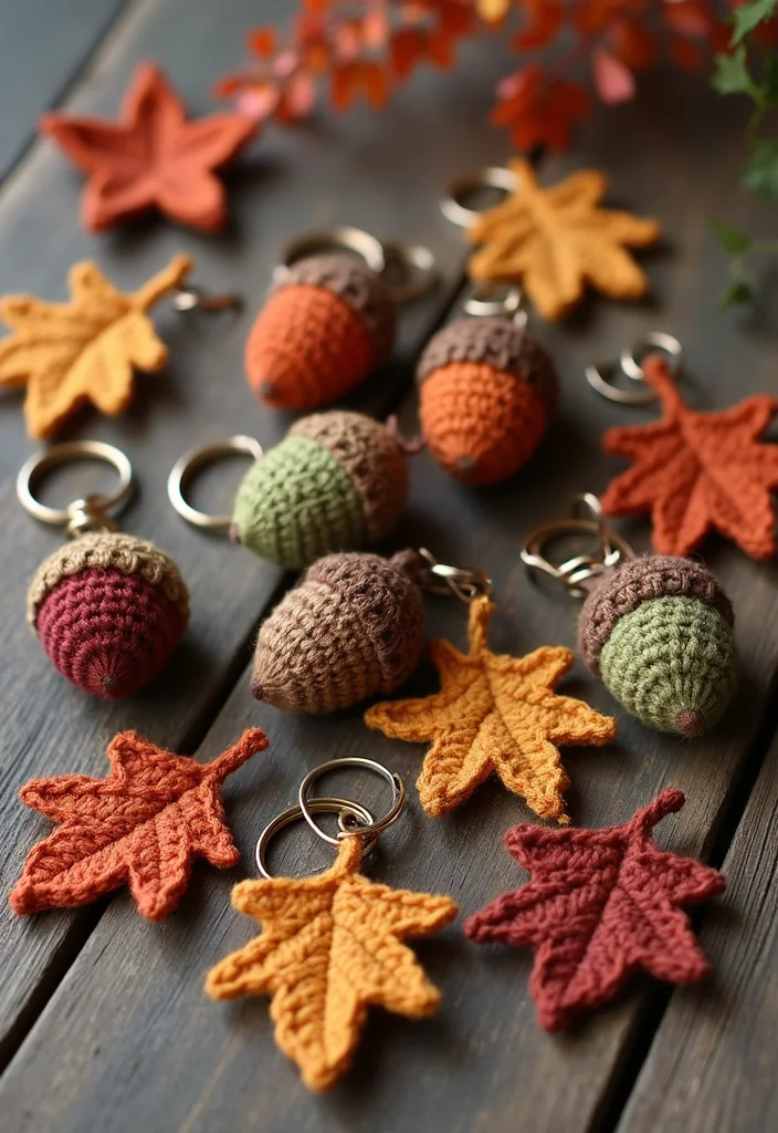 Crochet Keychain Pattern Free: Quick Mini Project Guide with 19 Fun Visual Inspirations - 14. Nature-Inspired Keychains